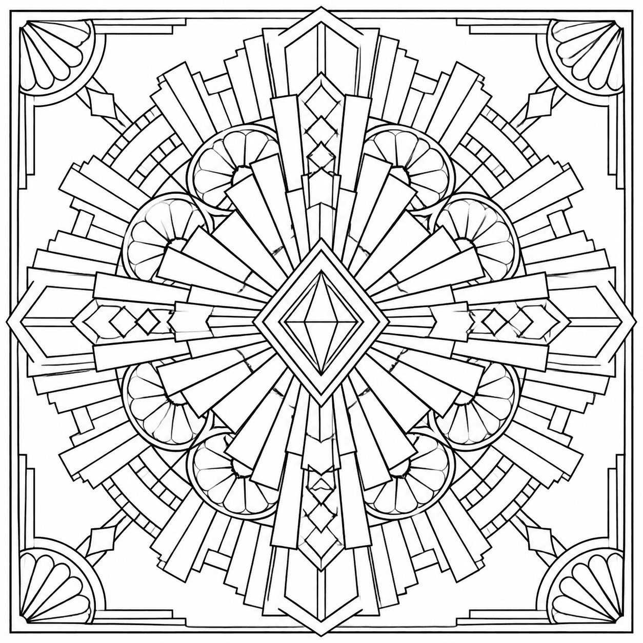 Geometric rhythm alternate adult coloring page example