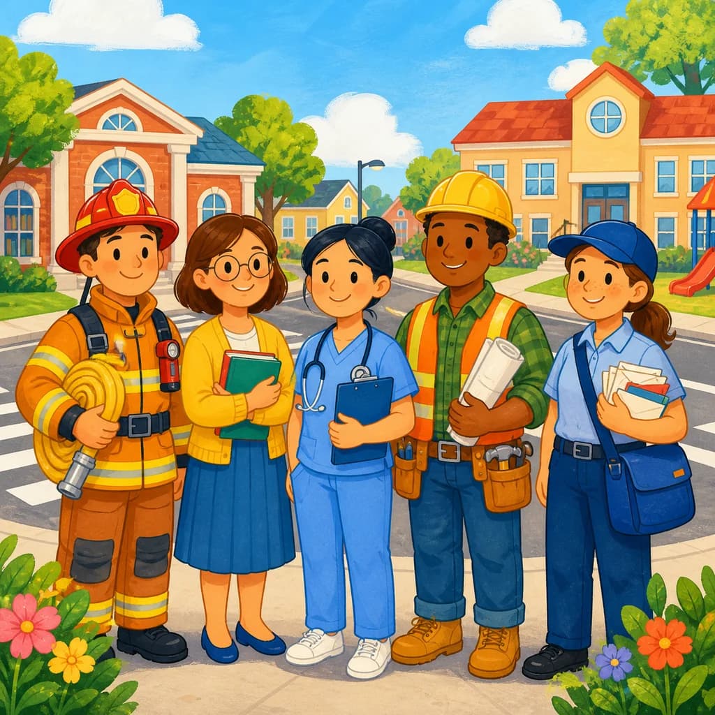 Community Helper Coloring Pages colorful theme cover