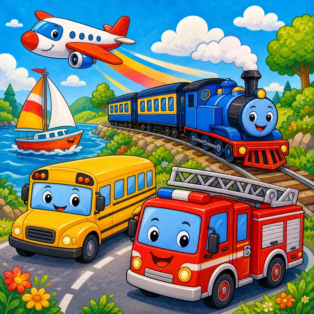Vehicle Coloring Pages colorful theme cover