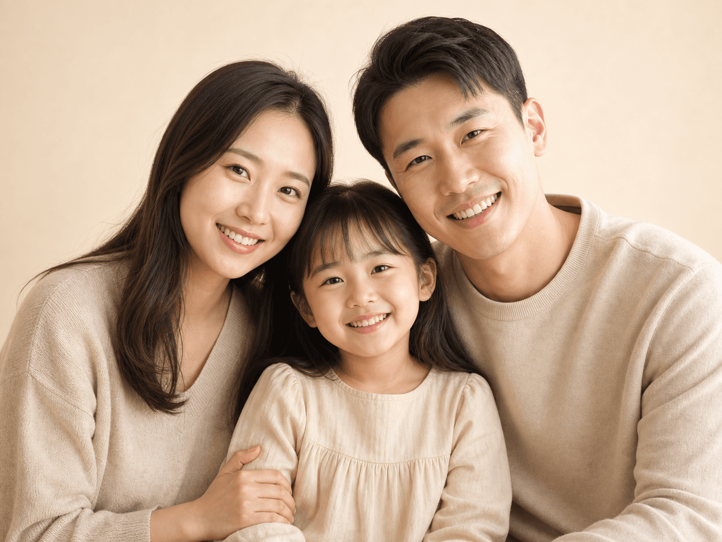 Family portrait before conversion to a coloring page
