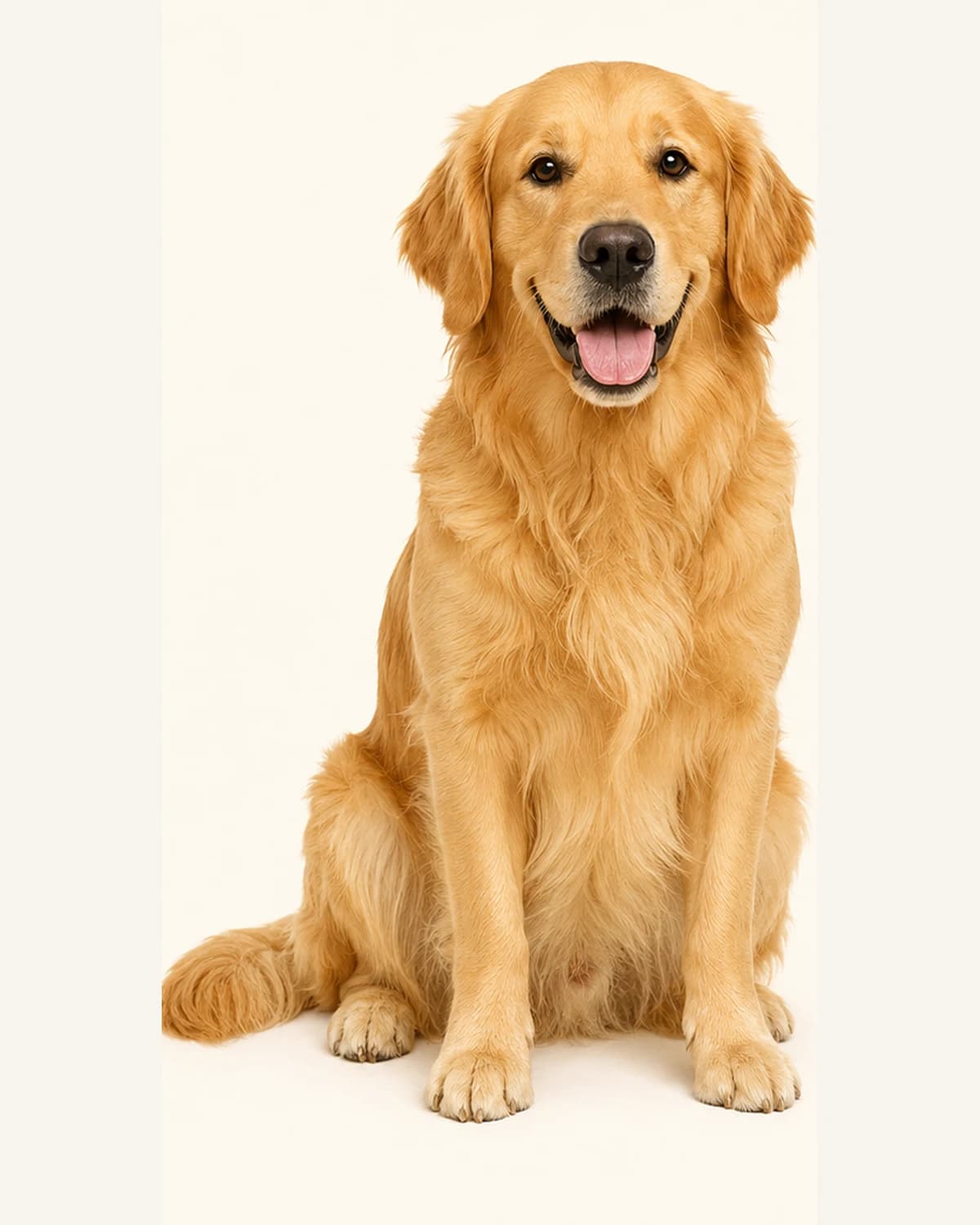 Real golden retriever photo used as a coloring page source