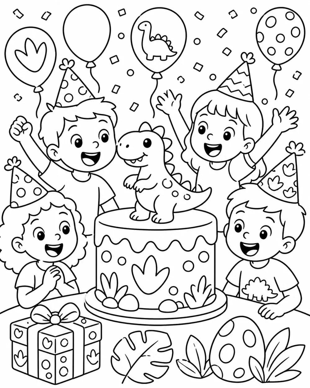 Birthday Fun custom coloring page idea for kids