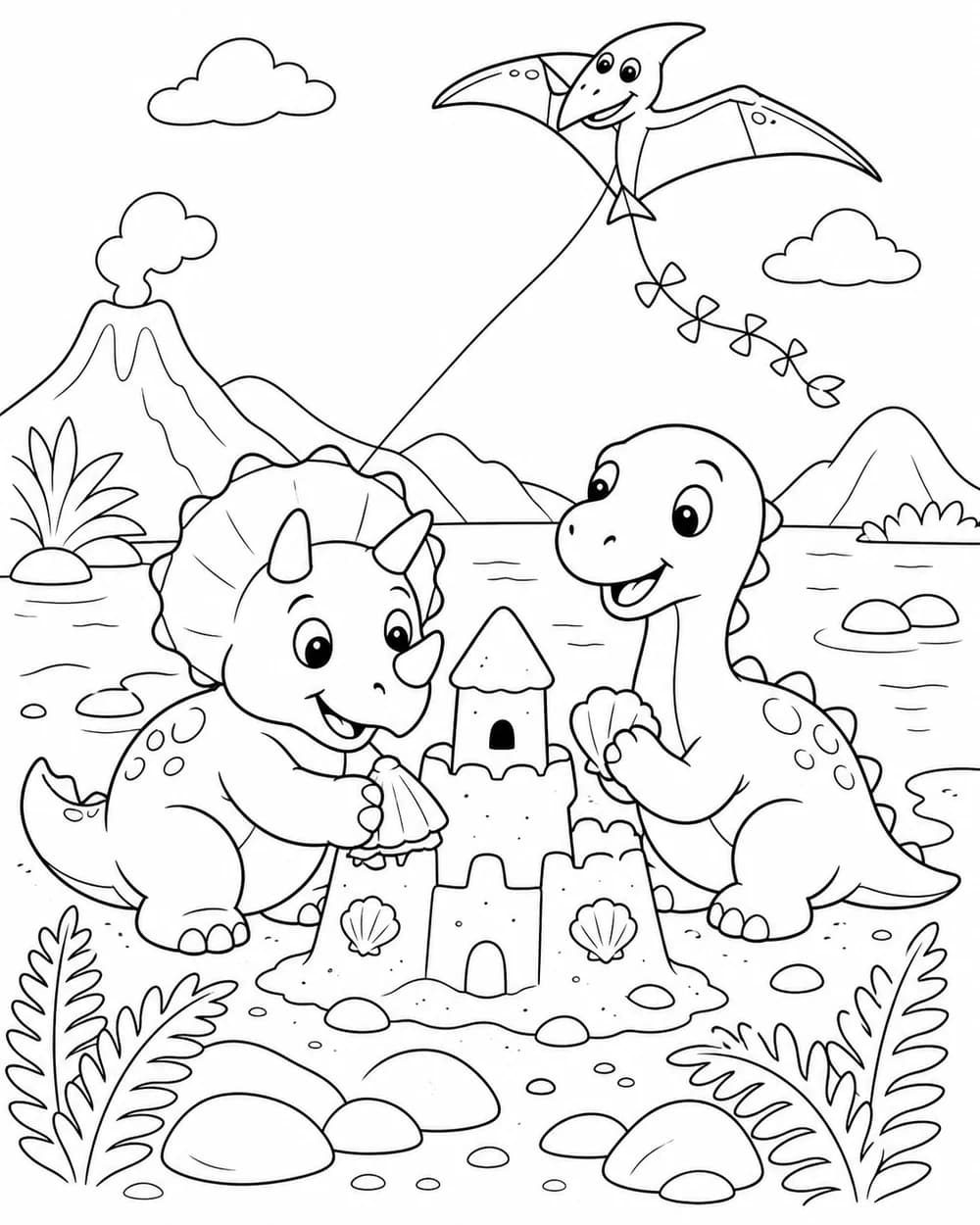 Dinosaur Friends custom coloring page idea for kids