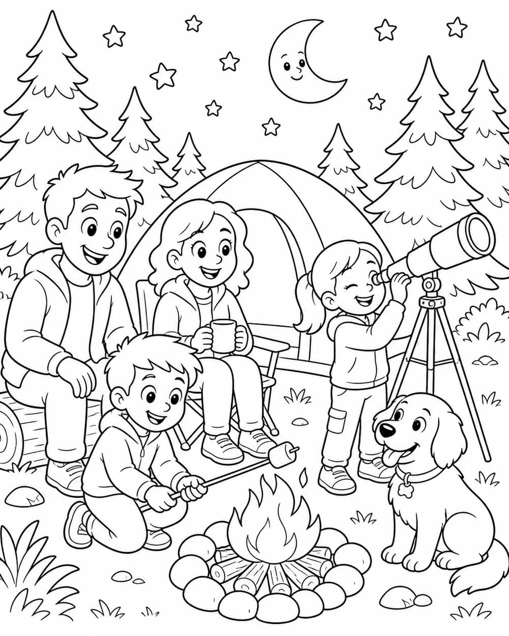 Family Moments custom coloring page idea for kids