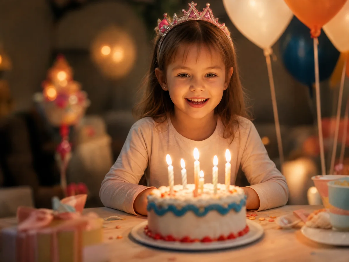 Birthday portrait before photo-to-coloring-page conversion