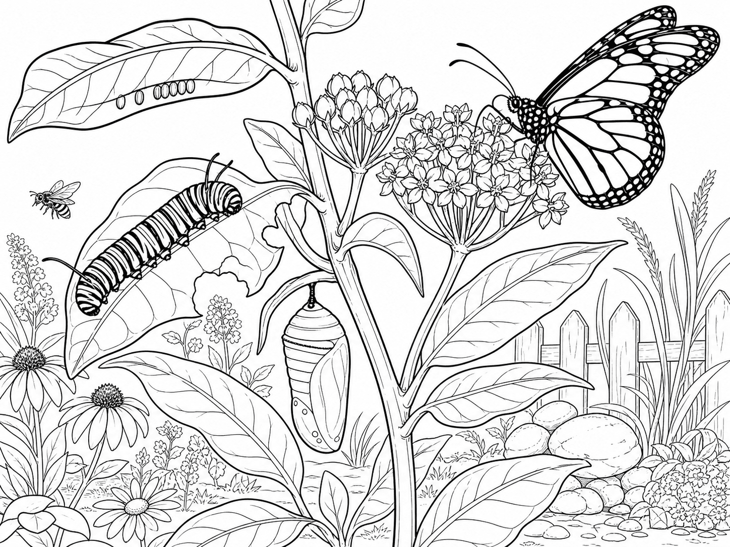 Ecosistema detallado del ciclo de la mariposa para una actividad de 9 a 12 años