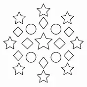 Geometric stars and diamonds coloring-page style