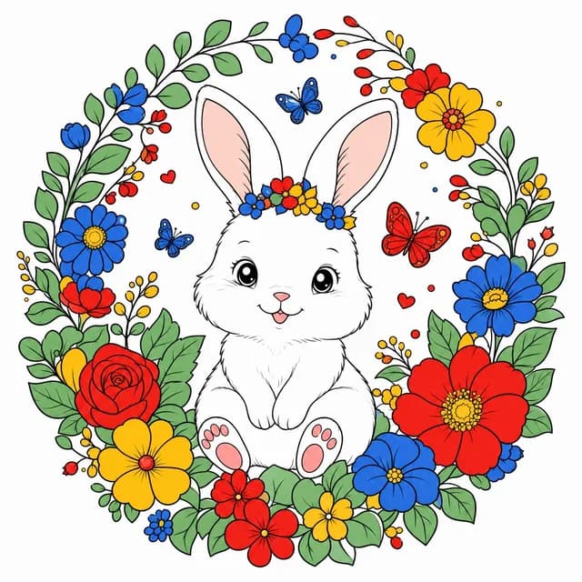 Triadic color palette applied to the same coloring page