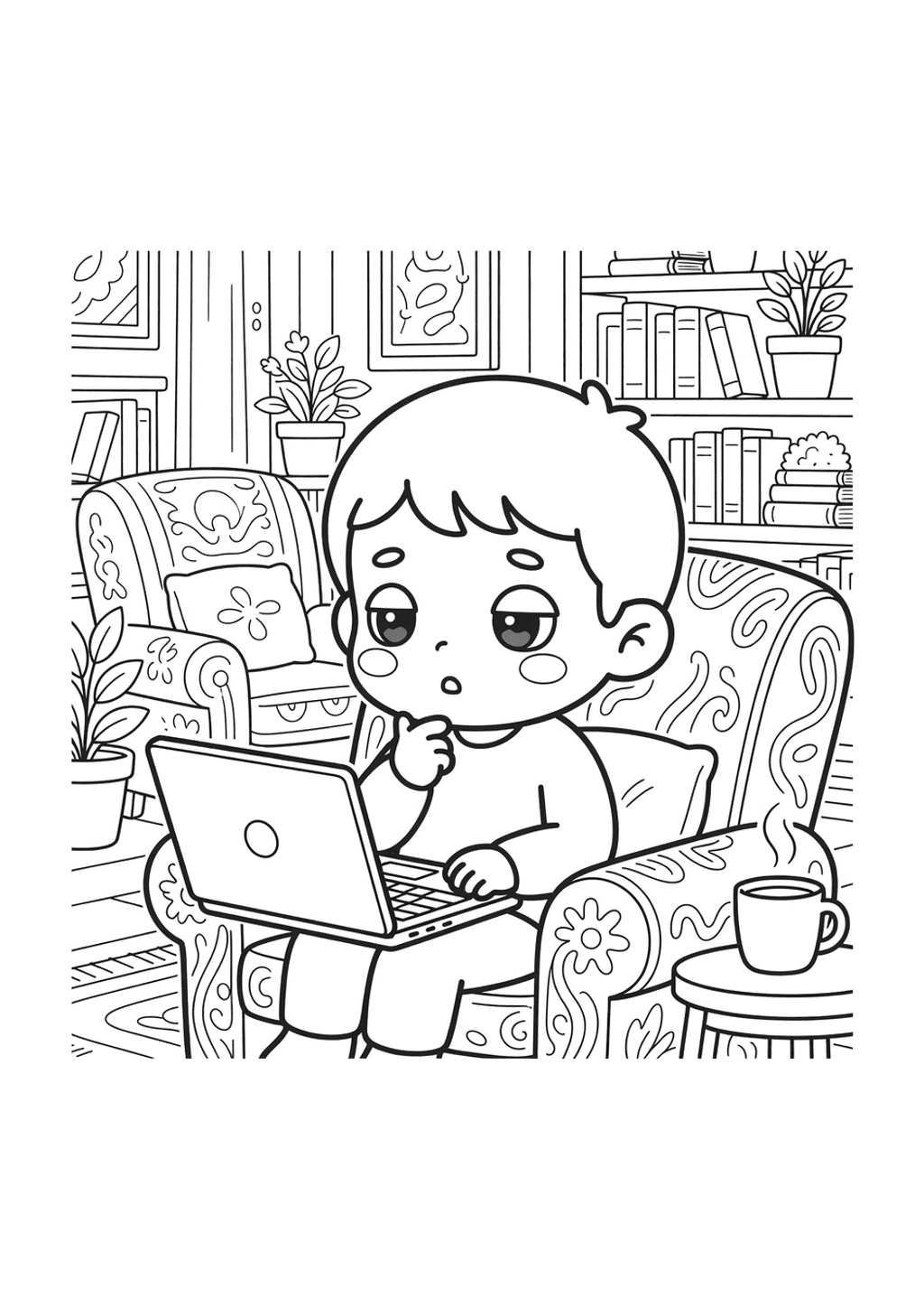 Original black-and-white line art