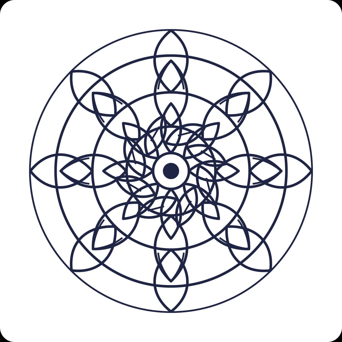 A botanical mandala ready to color