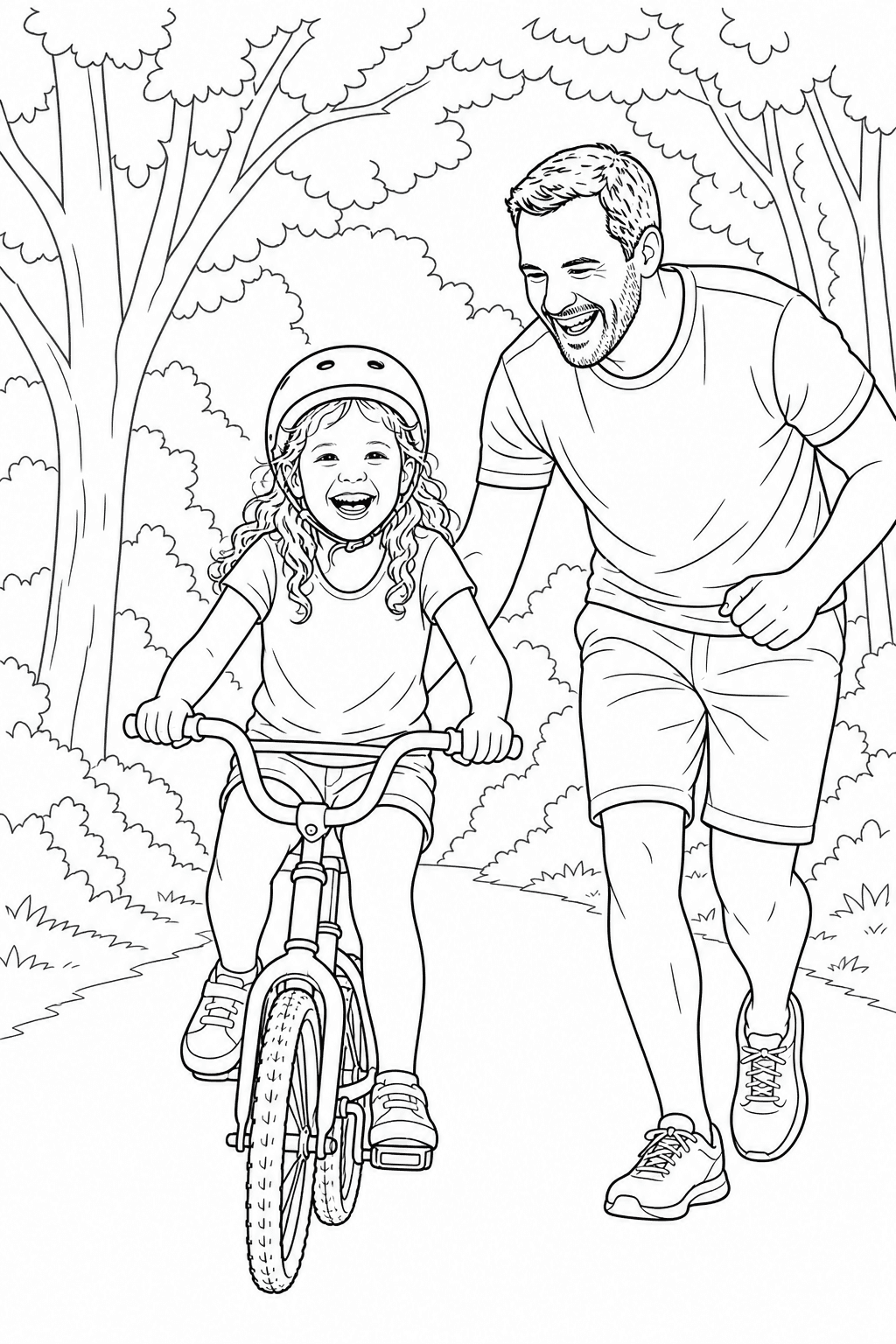Clear family photo and line drawing, line drawing result
