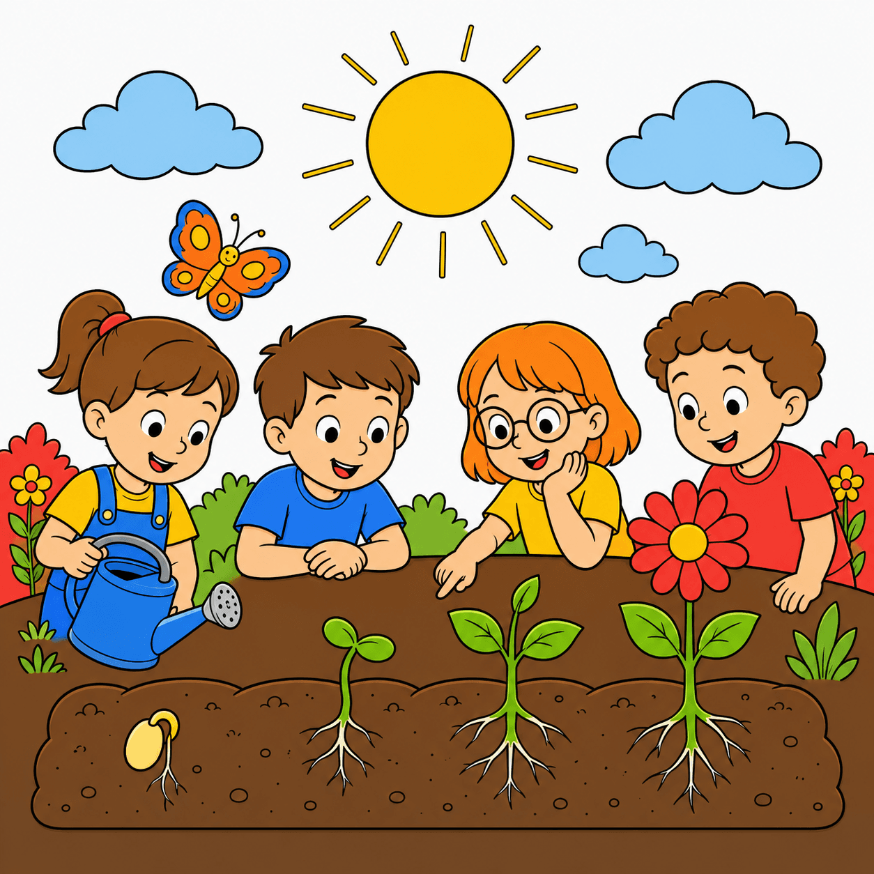 Discover how plants grow finished color reference using the Triadic Educational Palette palette
