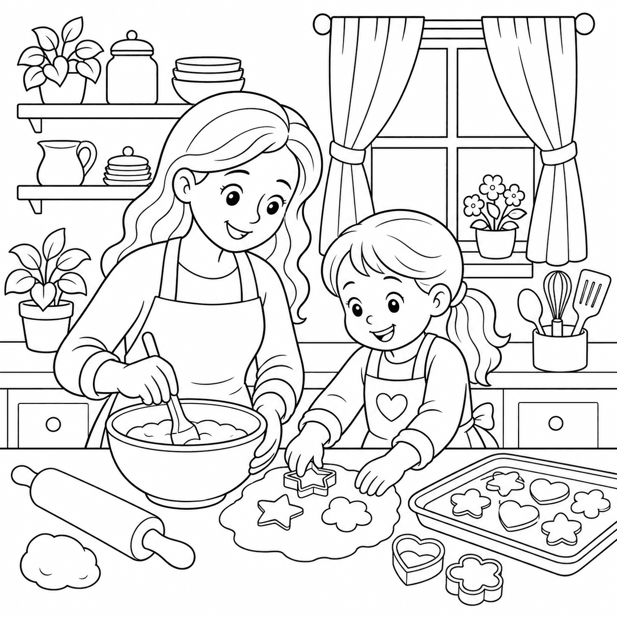 Original A little recipe for togetherness coloring-page line art