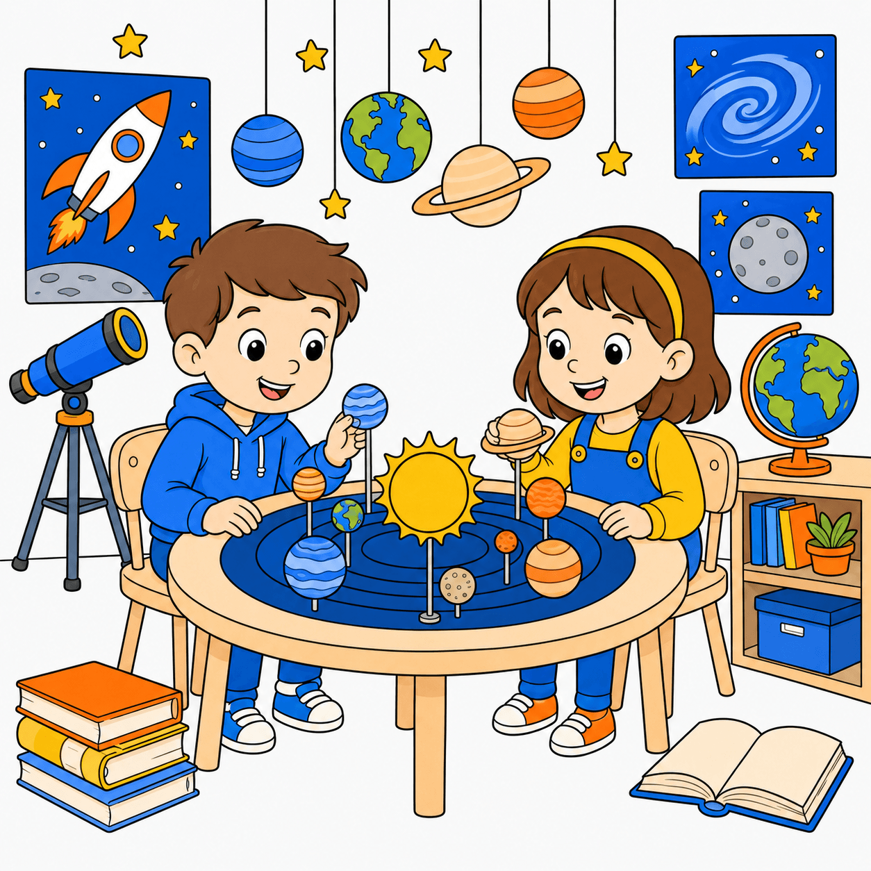 Explore the wonders of space finished color reference using the Split Complementary palette