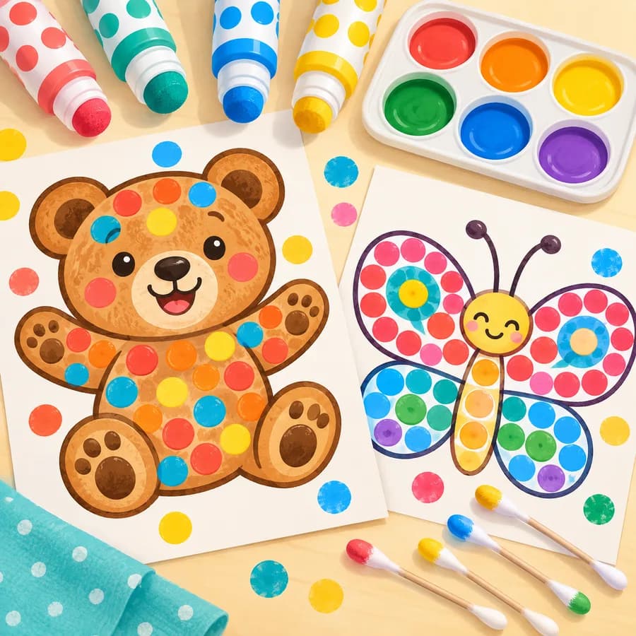 Dot Marker Coloring Pages colorful theme cover