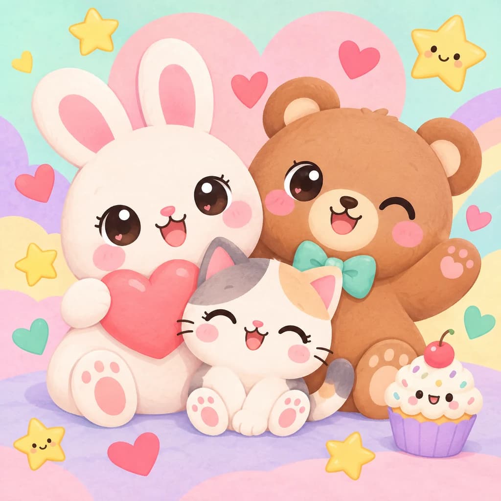 Kawaii Coloring Pages colorful theme cover