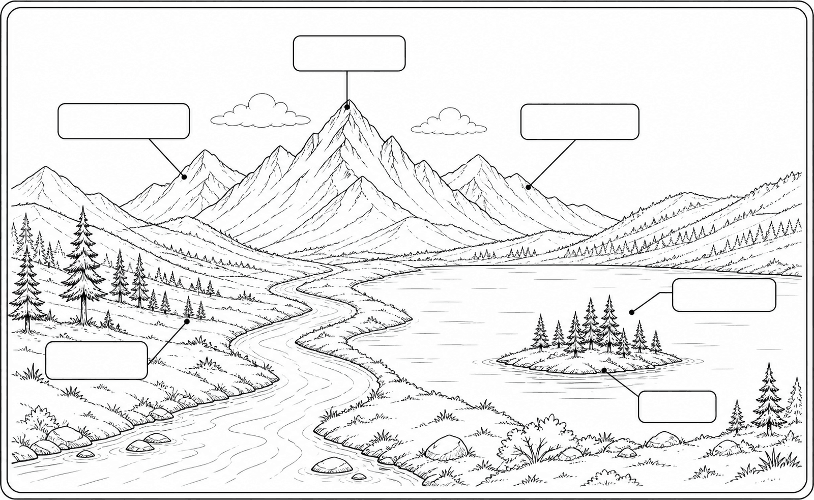 Landform picture clues vocabulary worksheet
