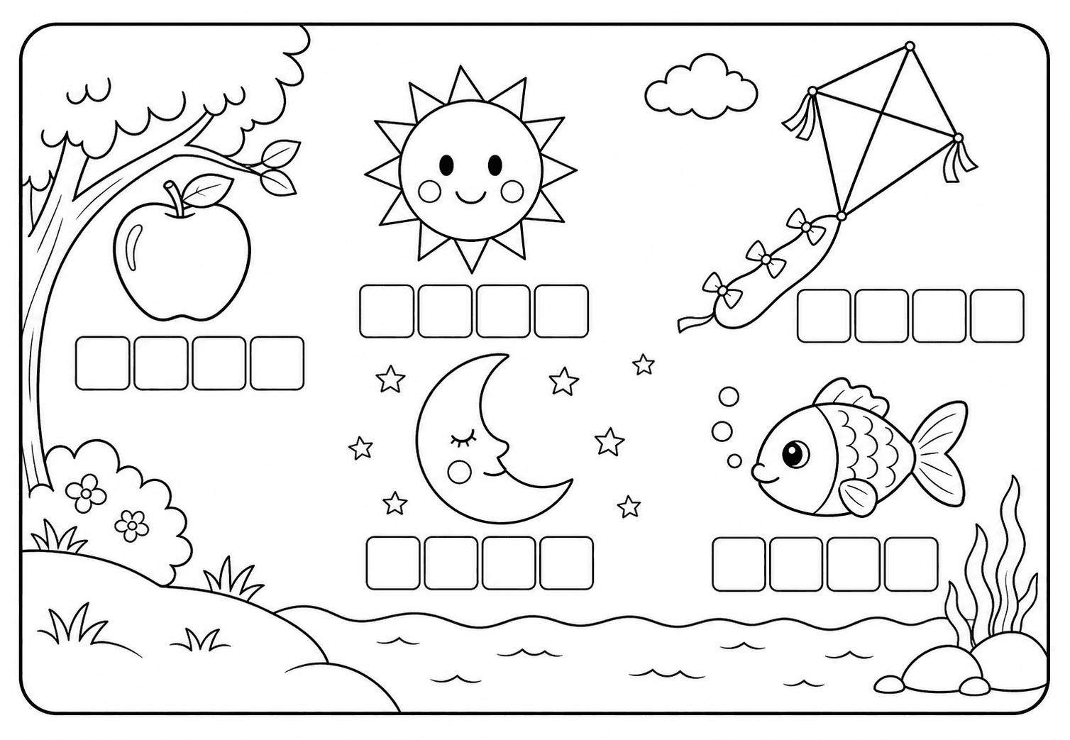 Alphabet & Phonics classroom coloring page theme
