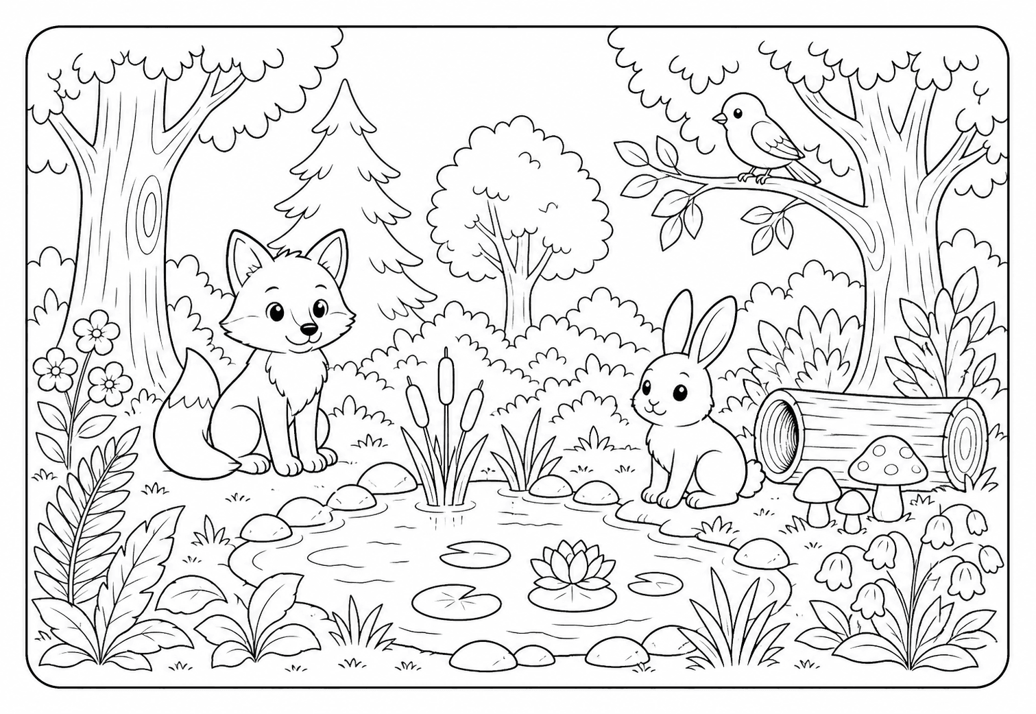 Animals & Habitats classroom coloring page theme