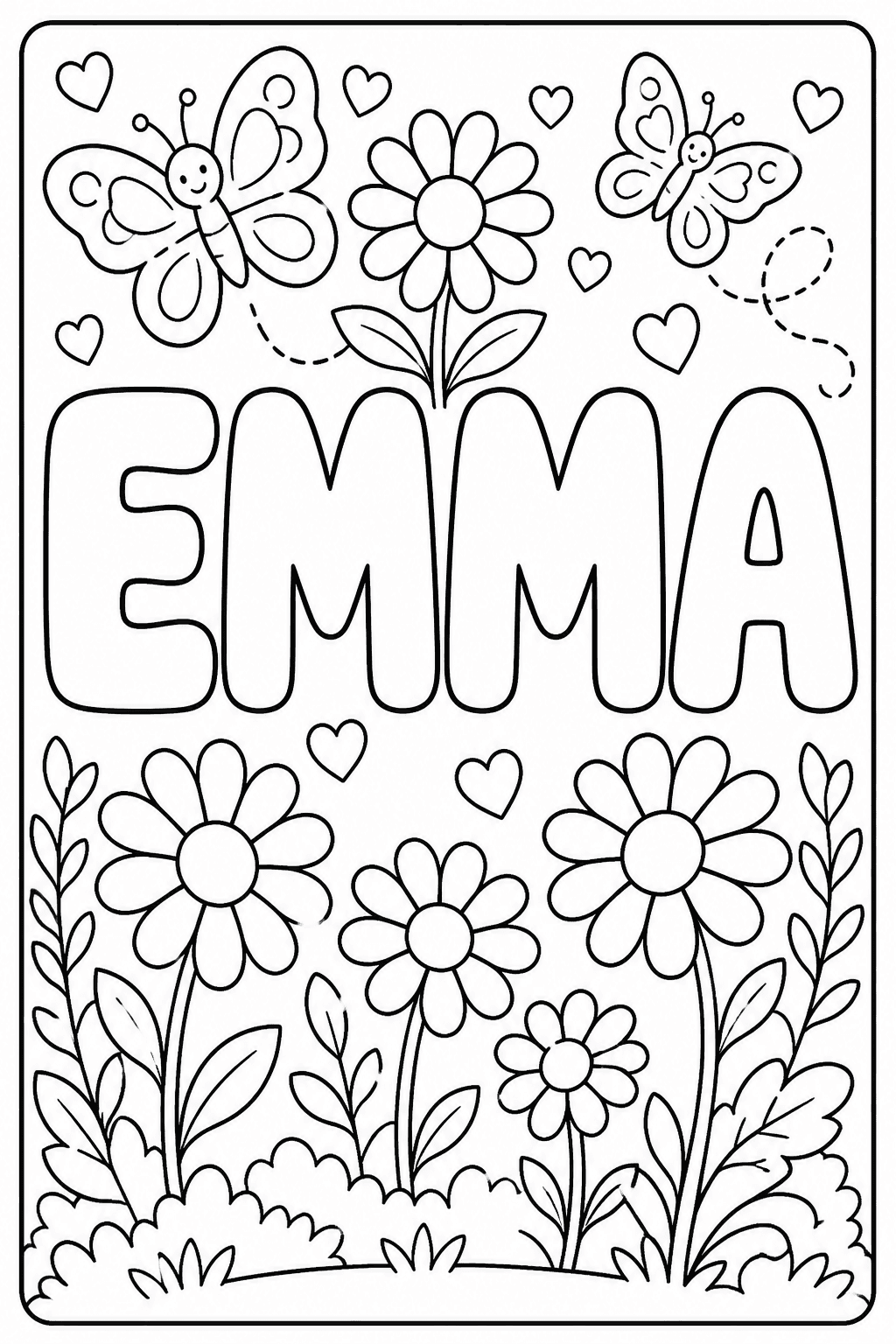 EMMA 可列印英文單字著色頁