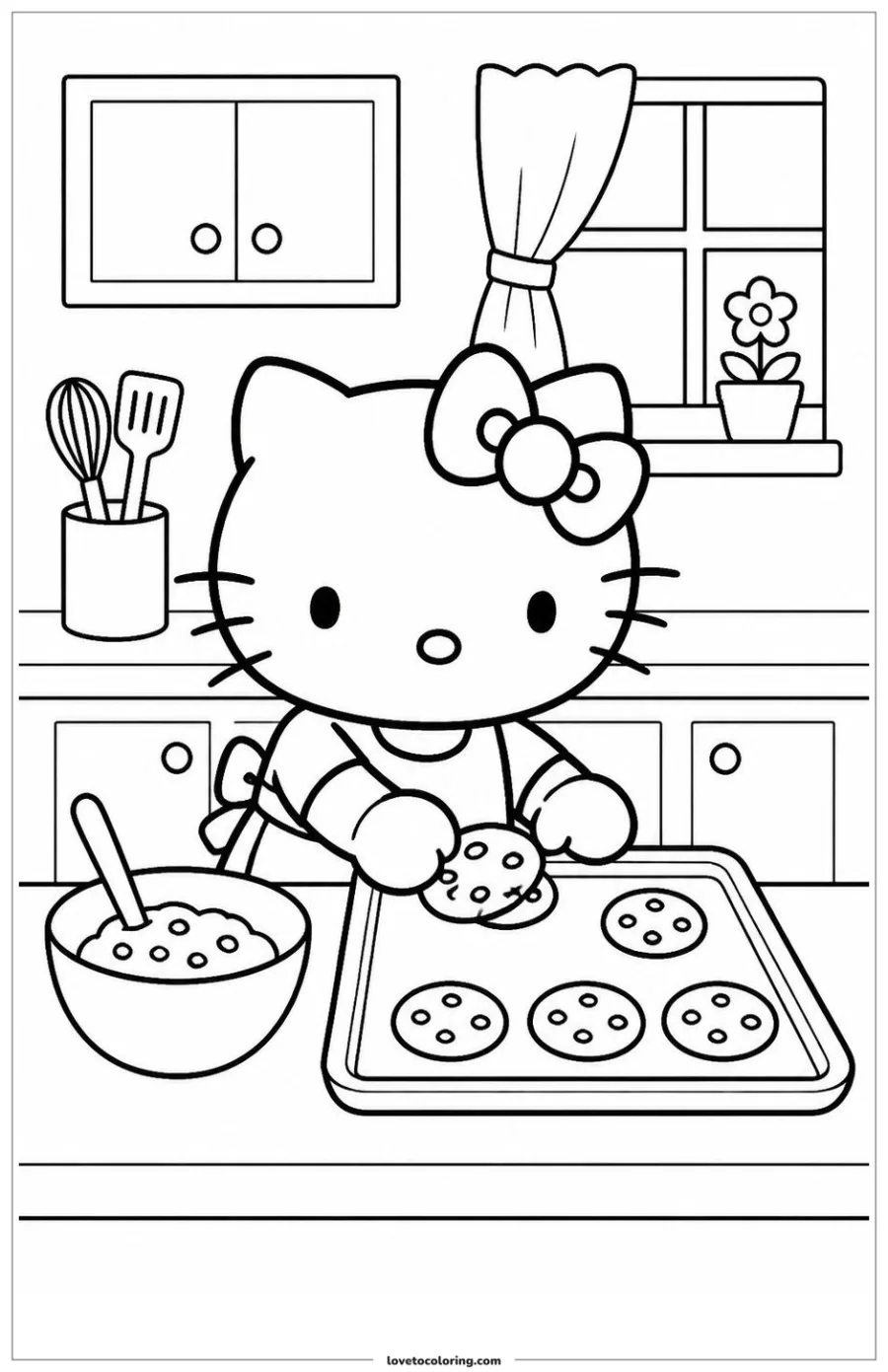 Dibujo para colorear de cookie baking
