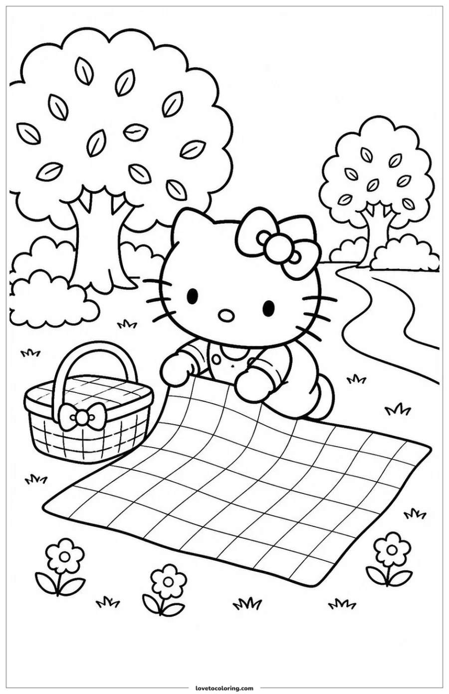 Dibujo para colorear de park picnic