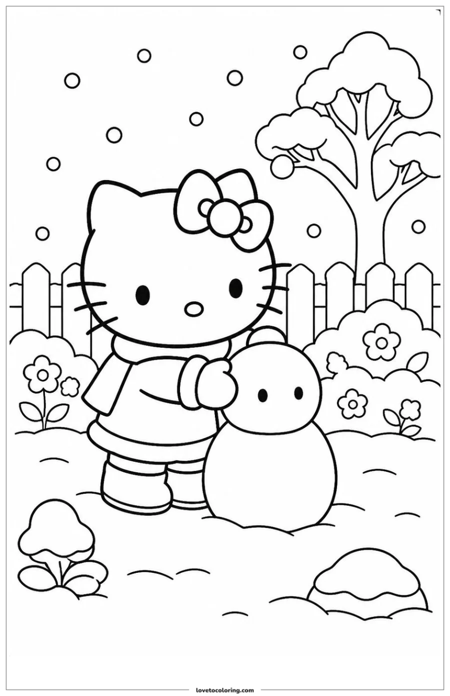 Dibujo para colorear de snow day