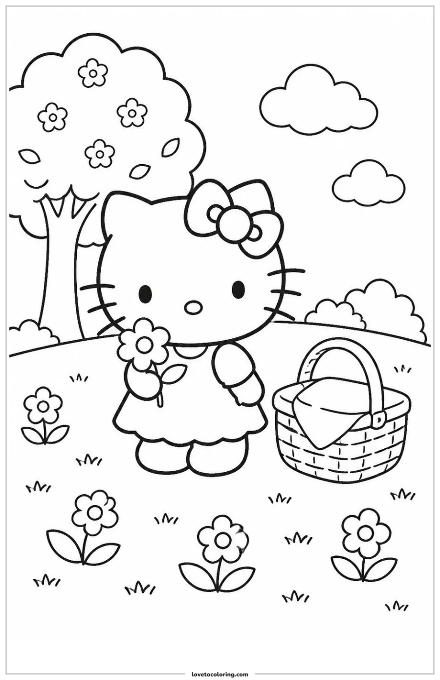Dibujo para colorear de spring picnic