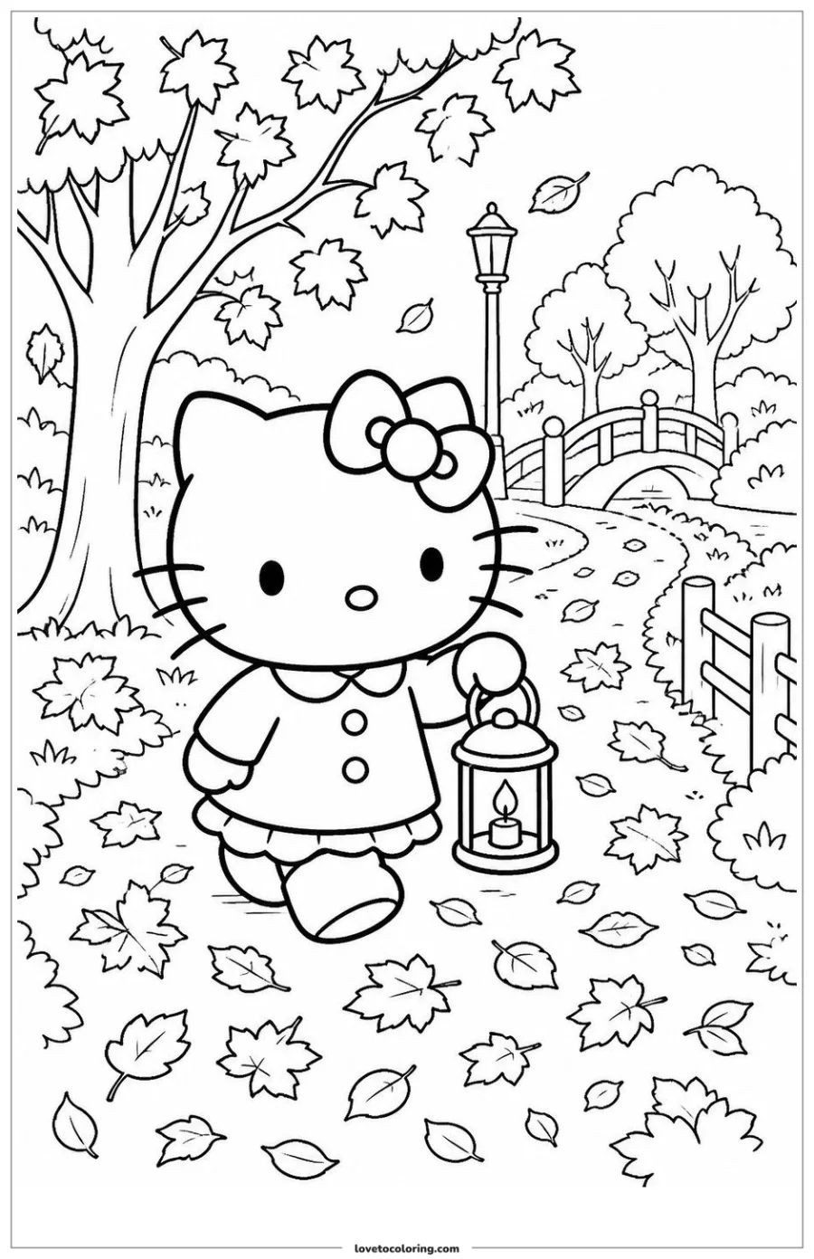 Dibujo para colorear de autumn lantern walk