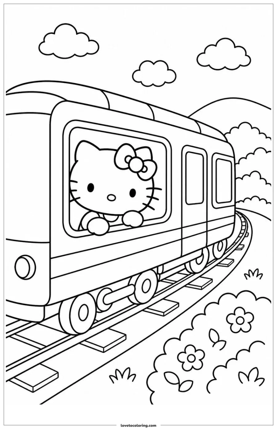 Dibujo para colorear de train trip
