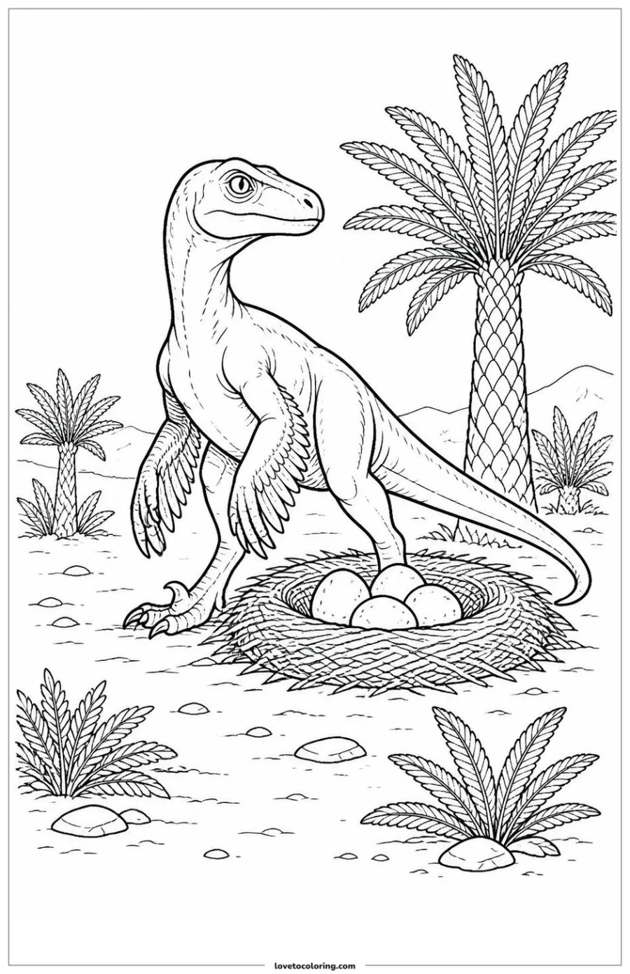 Dibujo para colorear de guarding a nest in a clearing