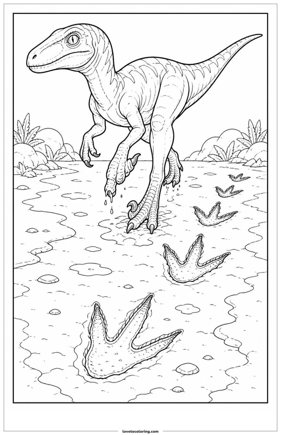 Dibujo para colorear de leaving footprints in soft mud