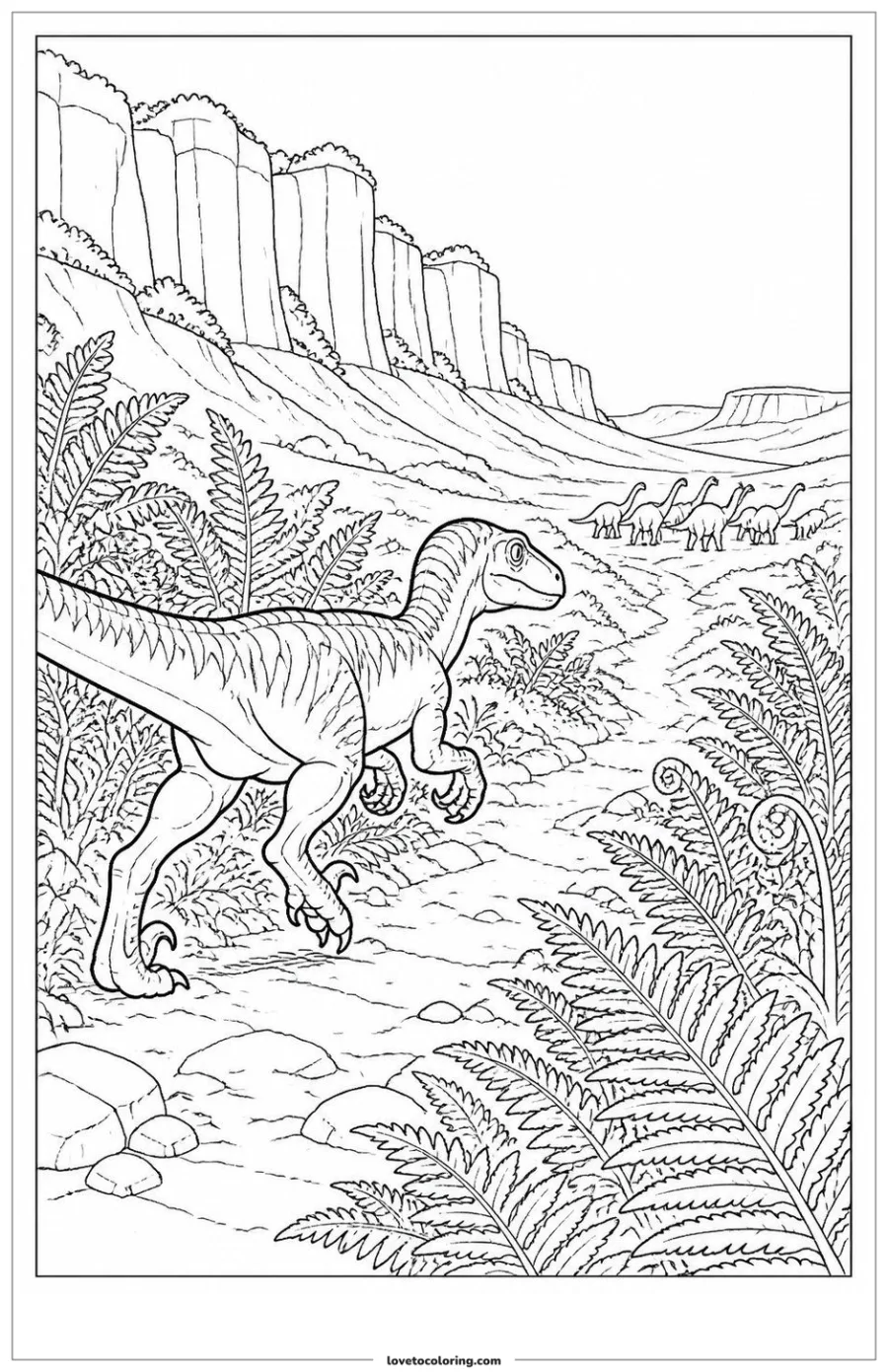 Dibujo para colorear de moving toward a distant herd route