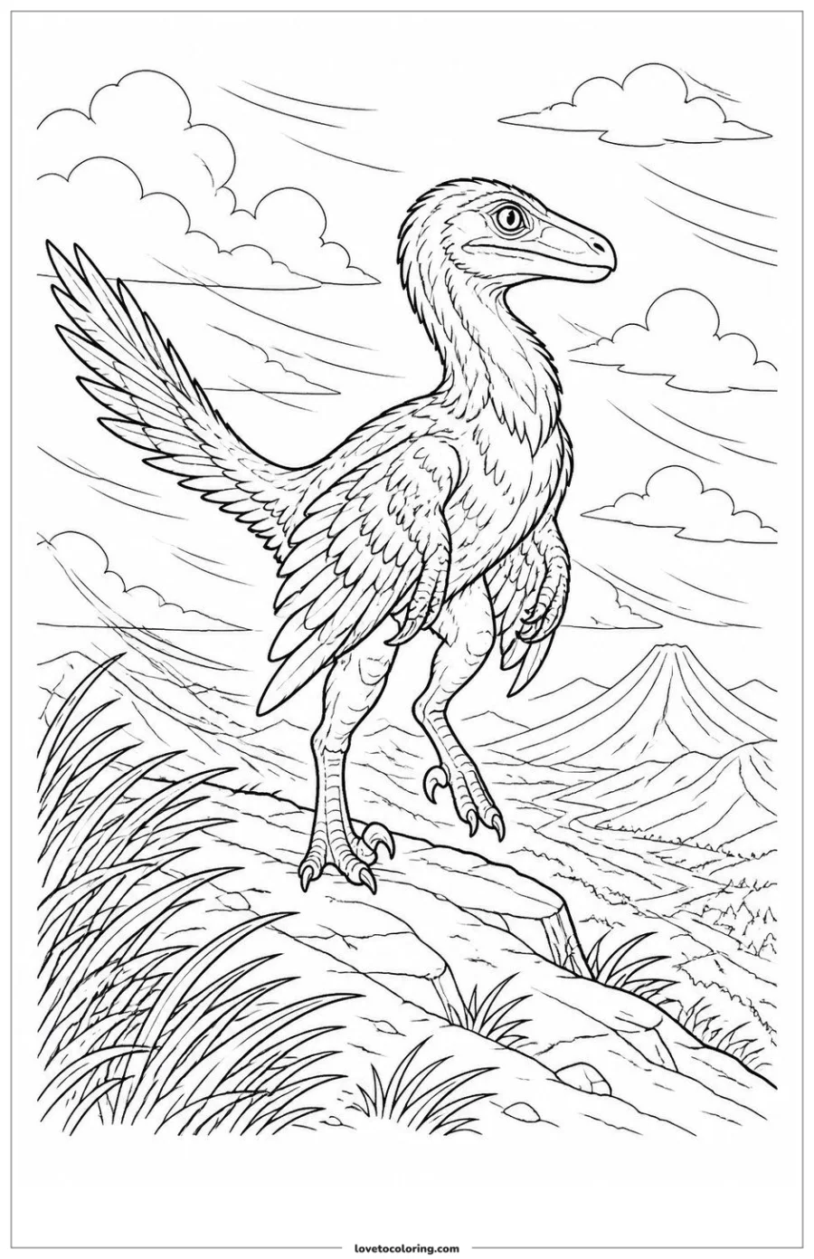 Dibujo para colorear de standing on a windy ridge