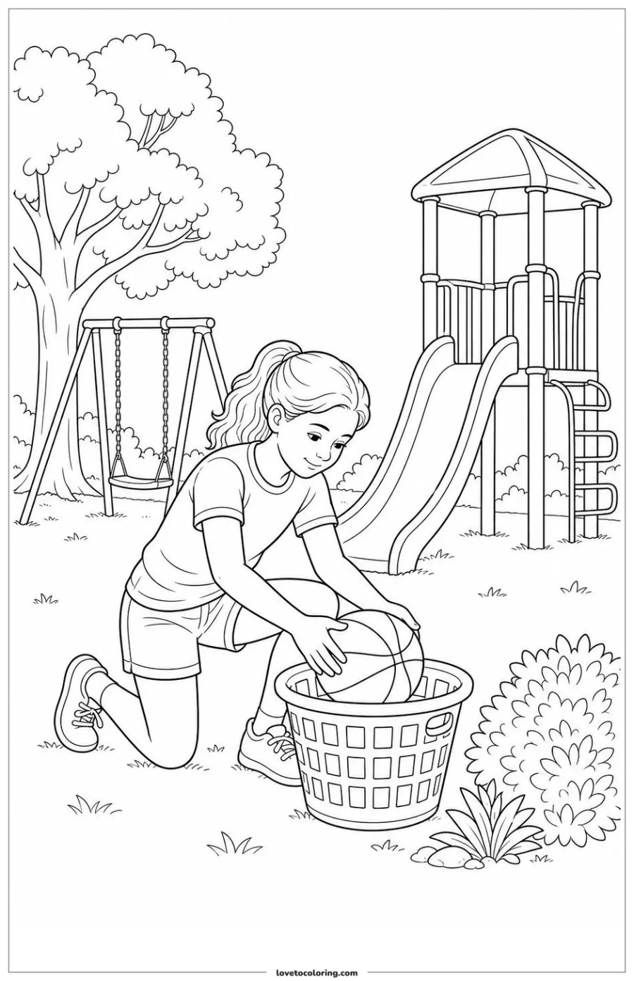 Dibujo para colorear de climbing safely at the playground