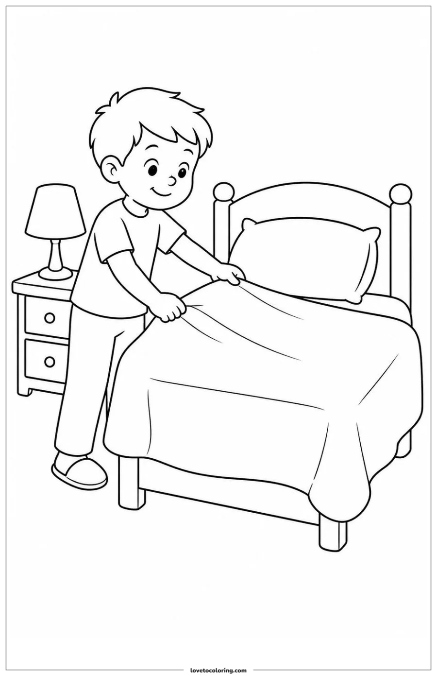Dibujo para colorear de make the bed