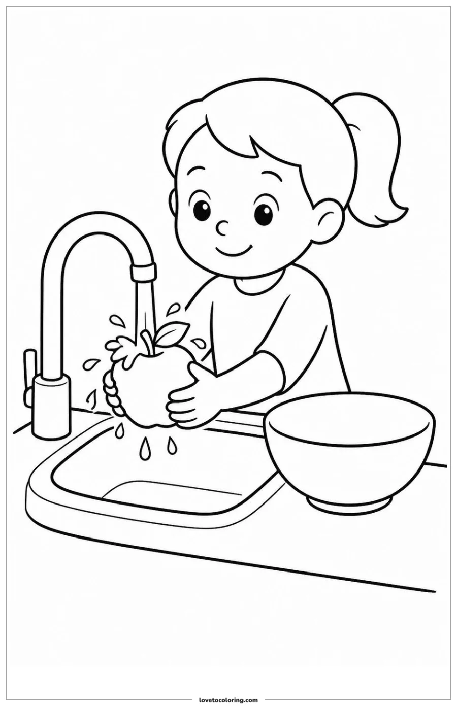Dibujo para colorear de wash fruit before a snack