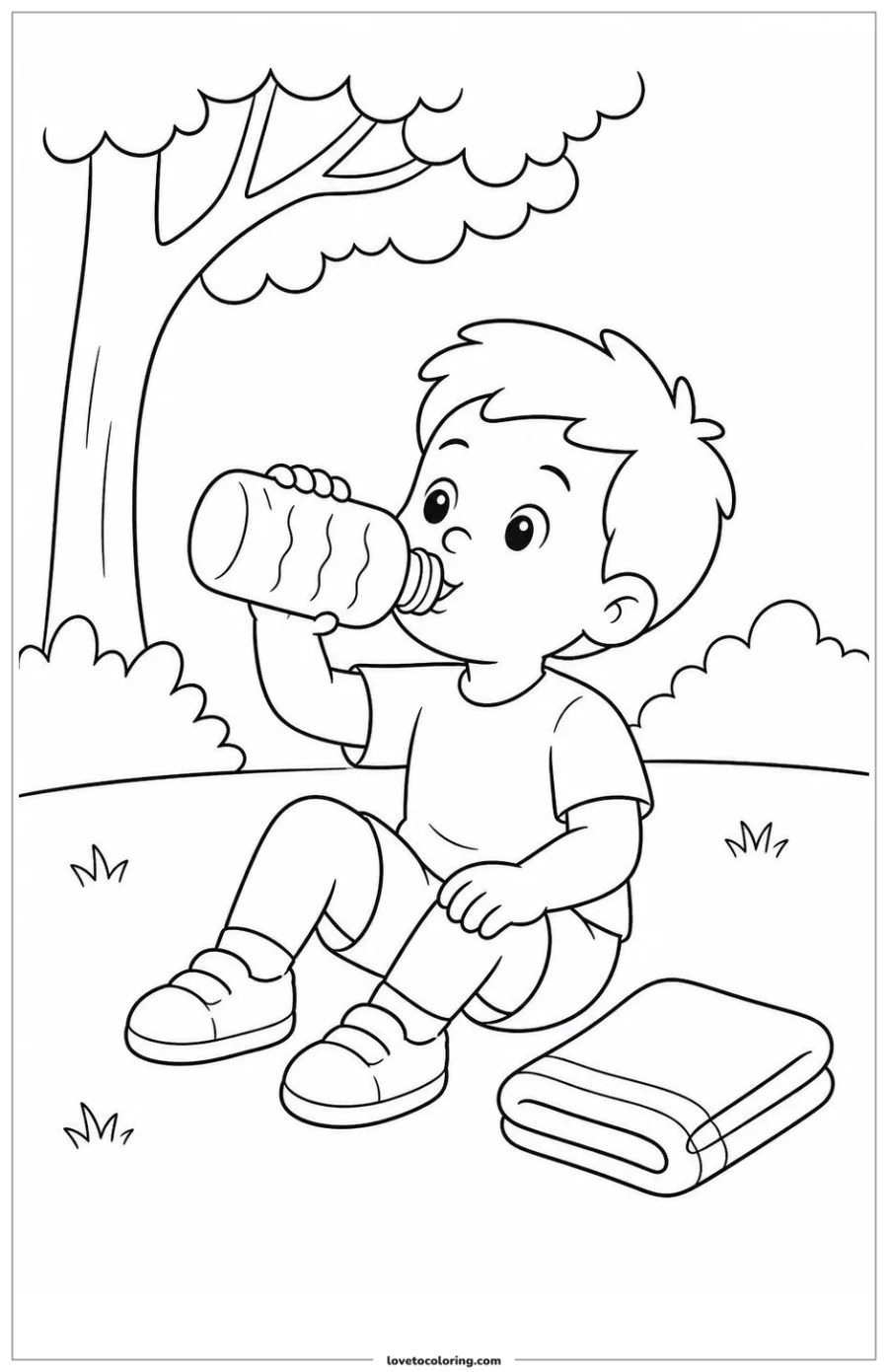 Dibujo para colorear de drink water after play