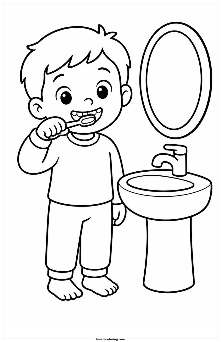 Dibujo para colorear de brush teeth