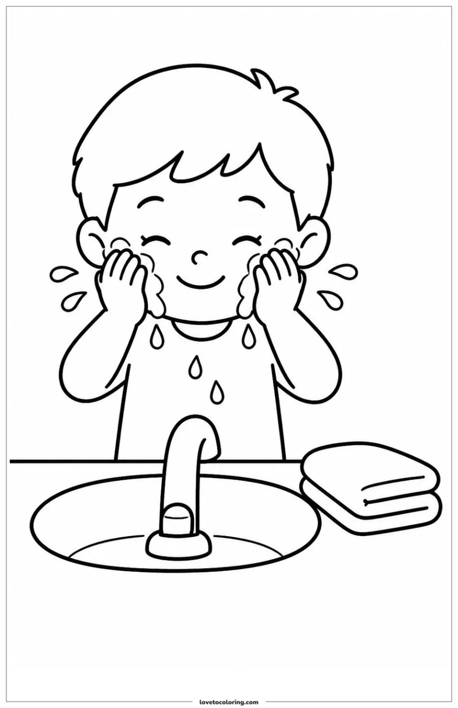 Dibujo para colorear de wash face