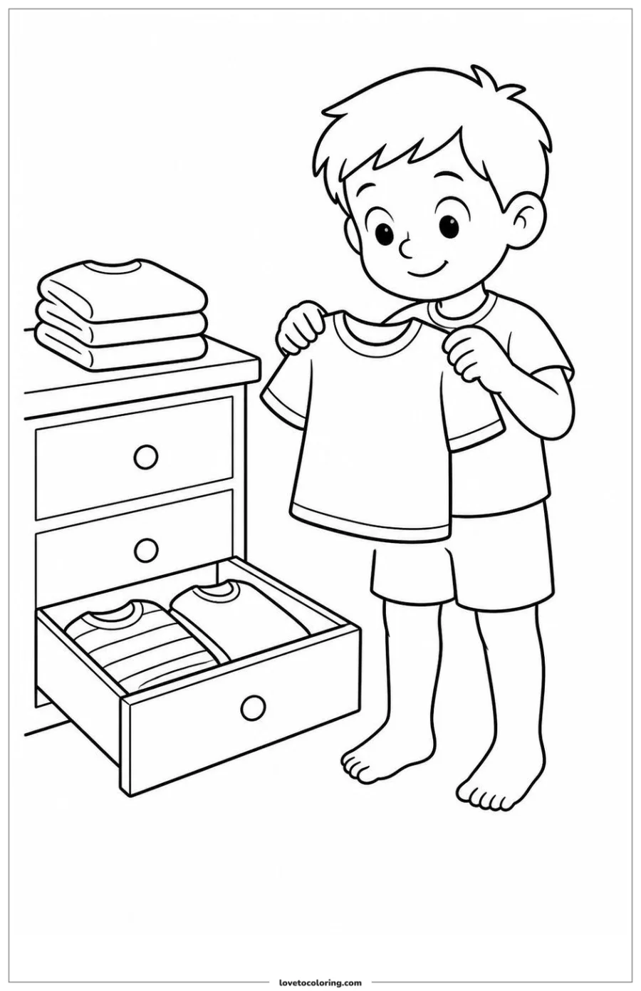 Dibujo para colorear de choose clothes