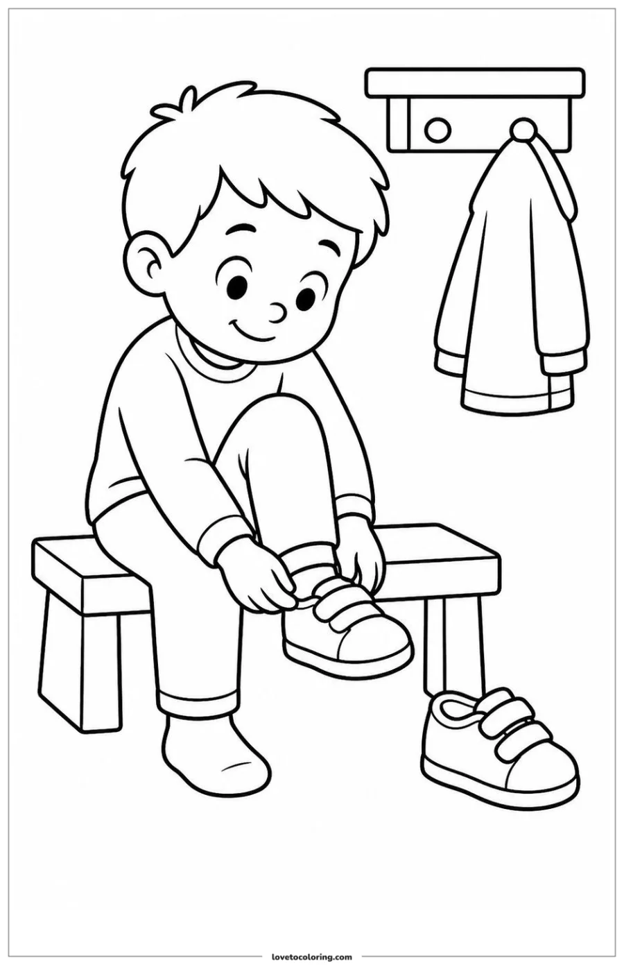 Dibujo para colorear de put on shoes