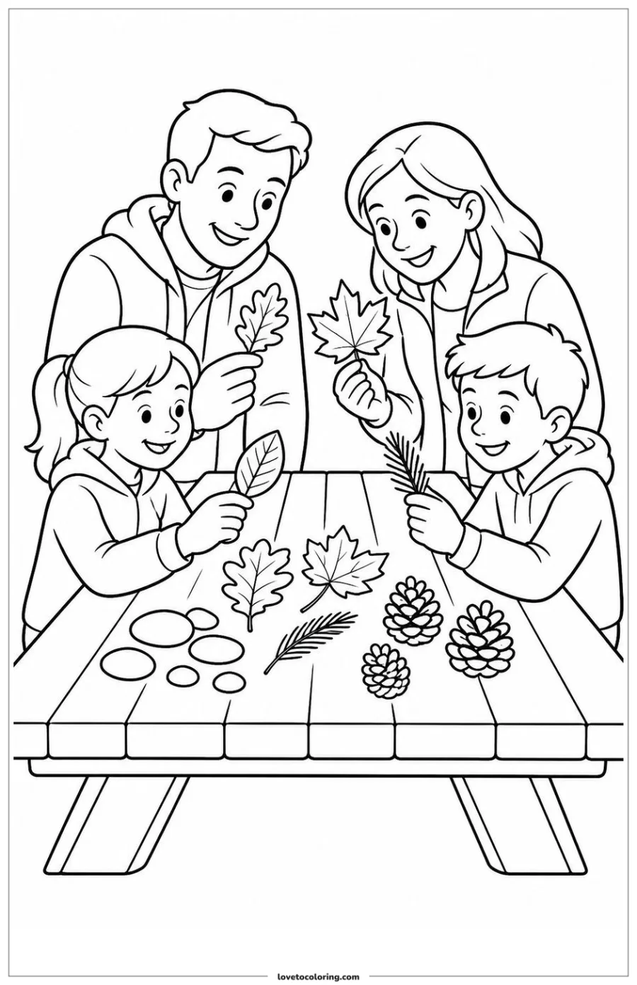 Dibujo para colorear de sorting nature finds together