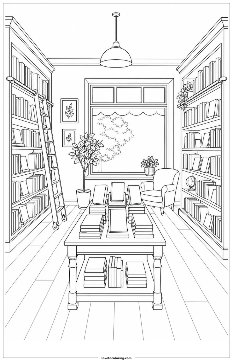 Dibujo para colorear de neighborhood bookshop