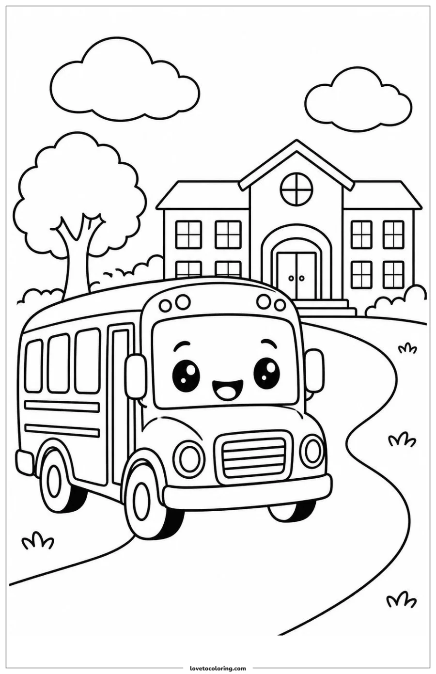 Dibujo para colorear de school bus arriving