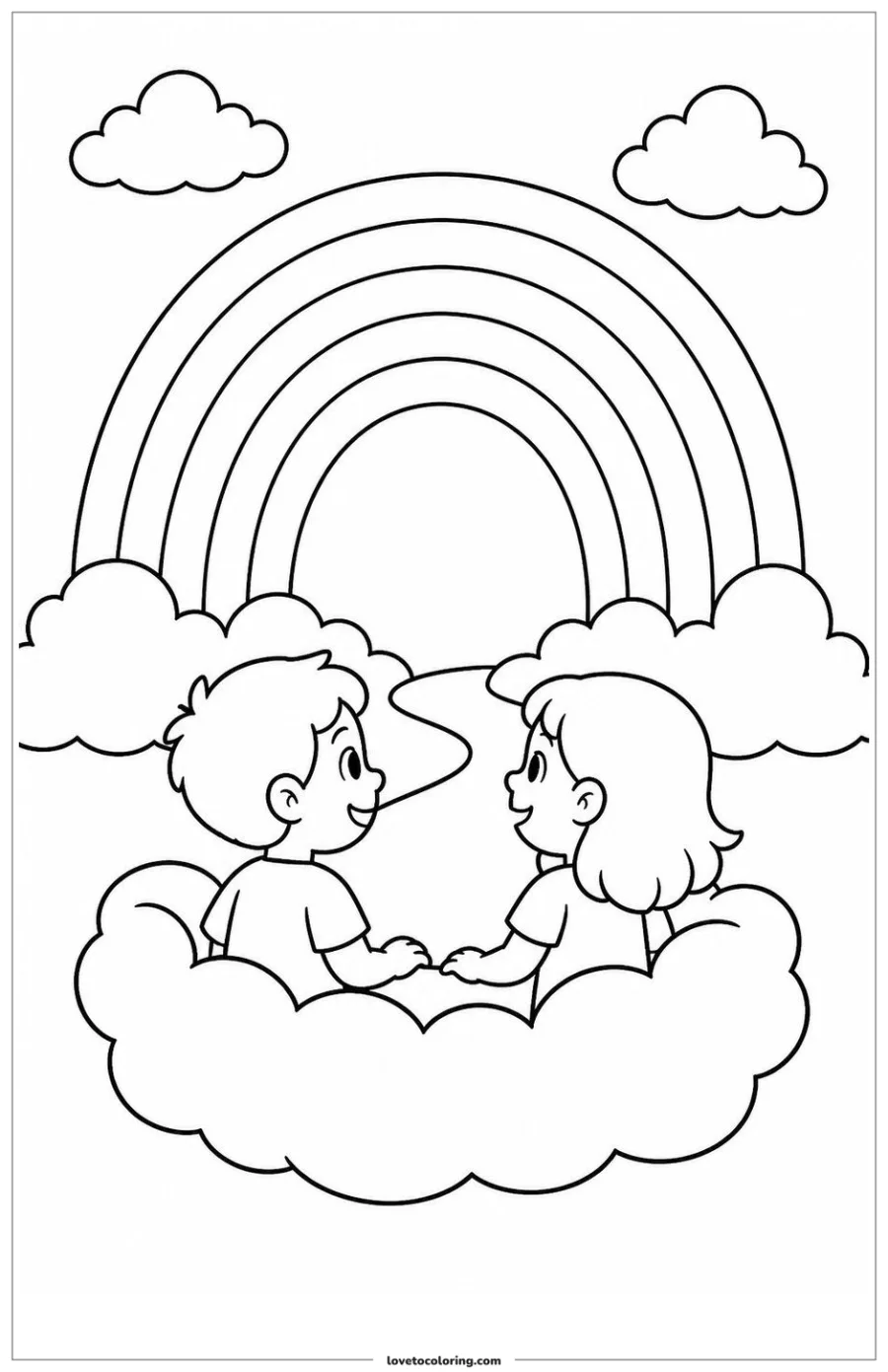 Dibujo para colorear de riding a cloud boat
