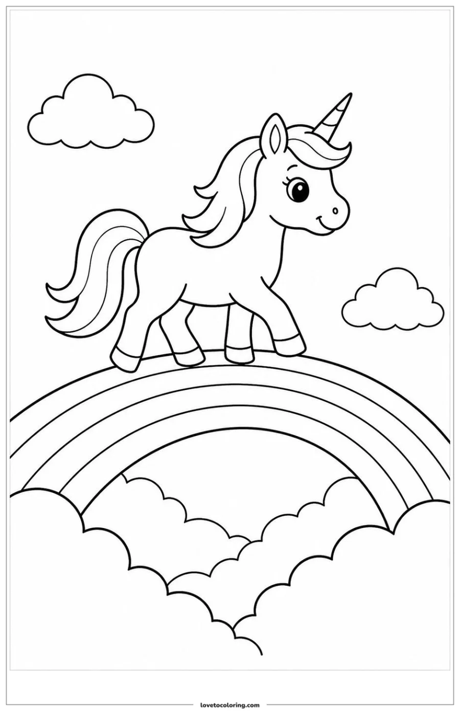Dibujo para colorear de crossing a rainbow bridge