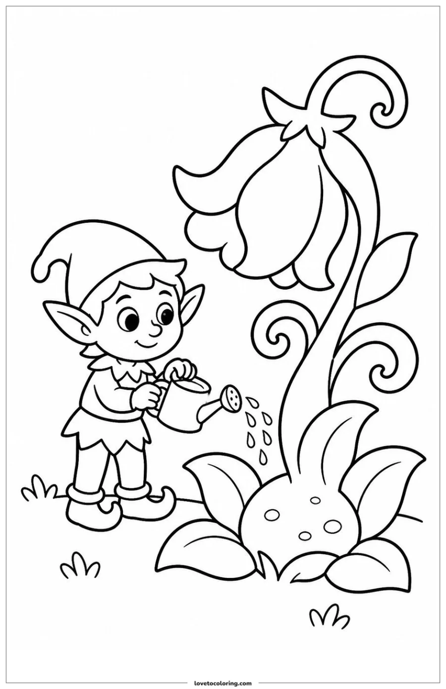 Dibujo para colorear de watering a magical plant