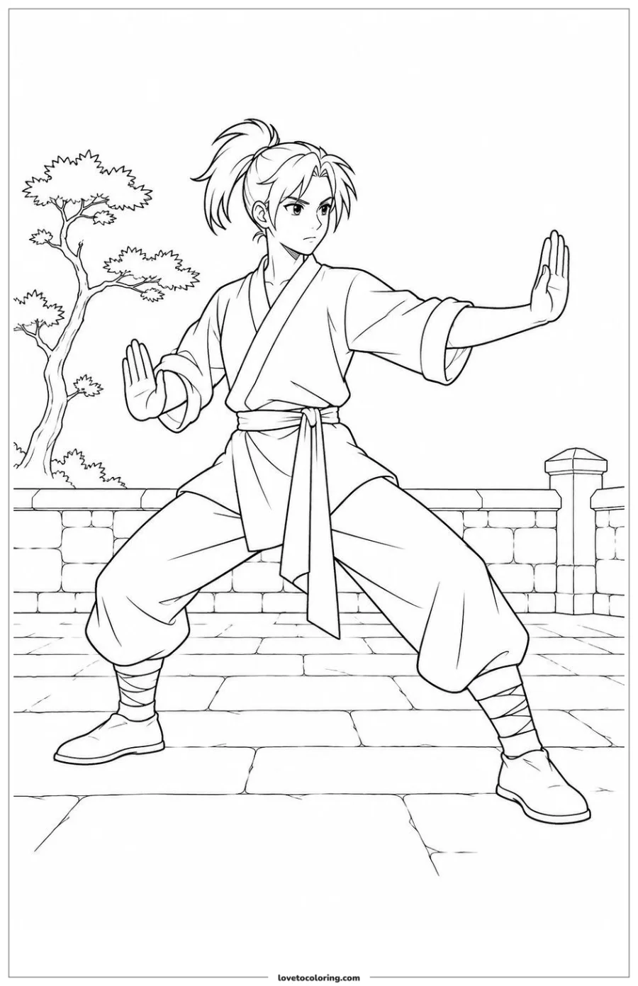 Dibujo para colorear de courtyard training