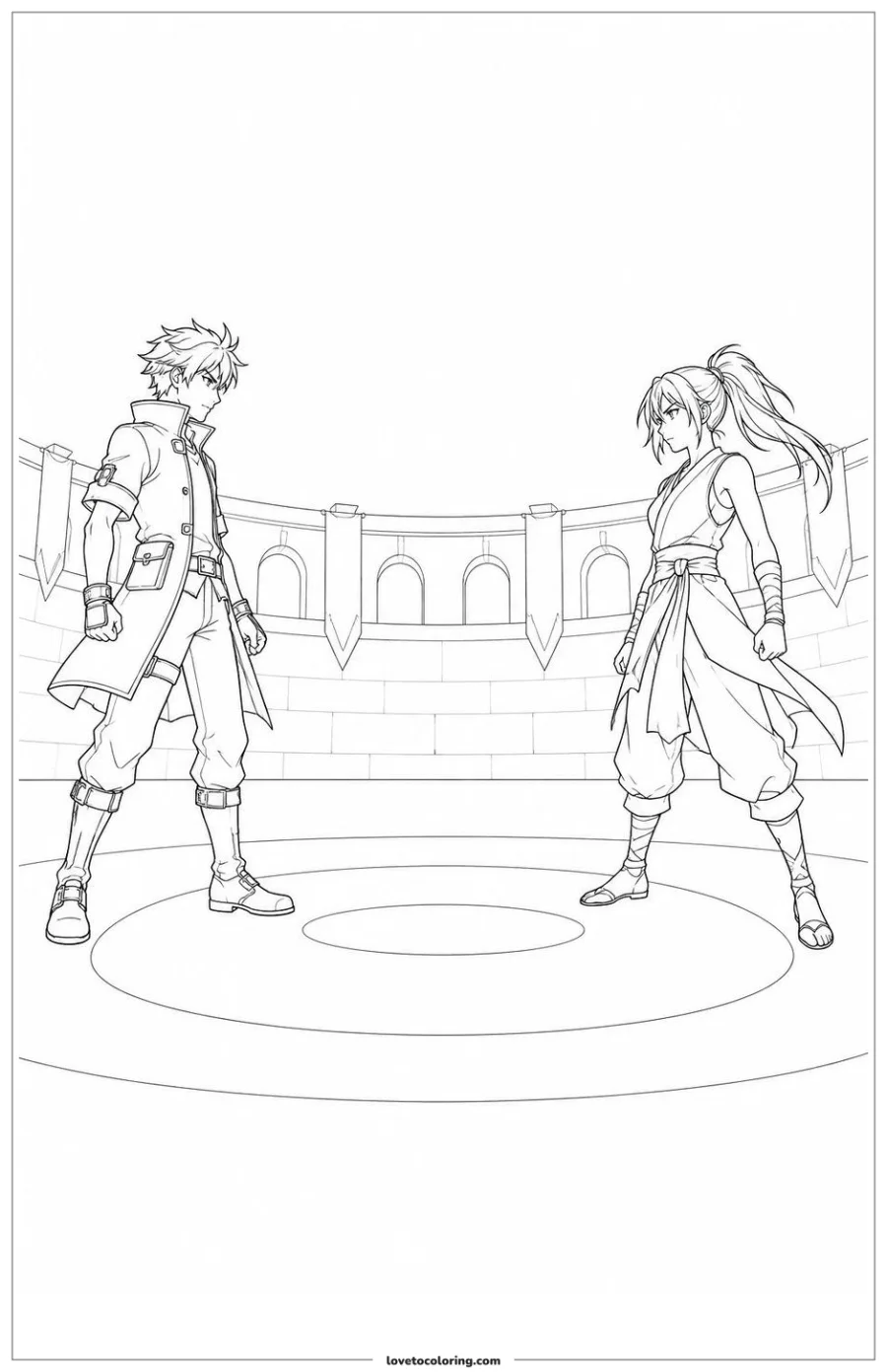 Dibujo para colorear de rivals in the arena